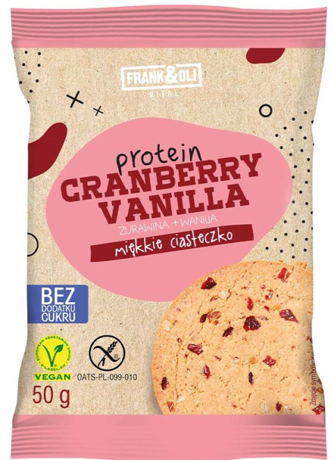 Ciasteczko proteinowe Żurawina i wanilia 50 g FRANK&OLI
