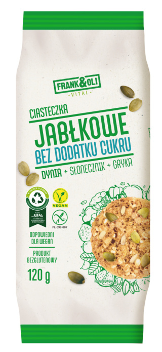 CIASTECZKA JABŁKOWE BEZ DODATKU CUKRU 120g - ZPC BOX