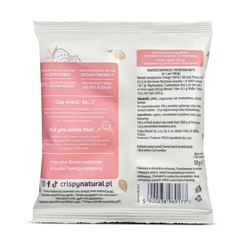 CRISPY NATURAL JABŁKO latem pachnące jabłko o smaku truskawek 18g