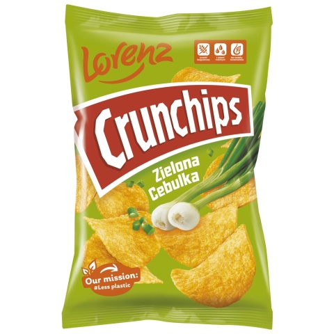 CRUNCHIPS Chipsy Zielona Cebulka 140g LORENZ