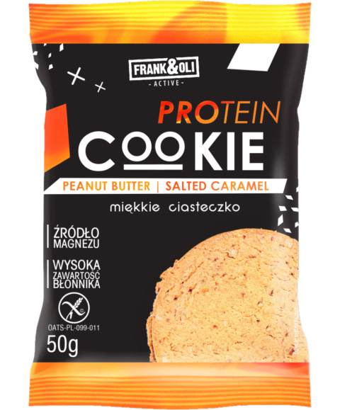 FRANK&OLI Miękkie Ciasteczko proteinowe słony karmel 50g