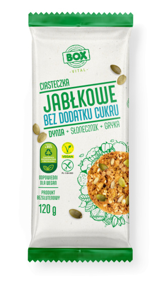 CIASTECZKA JABŁKOWE BEZ DODATKU CUKRU 120g - ZPC BOX