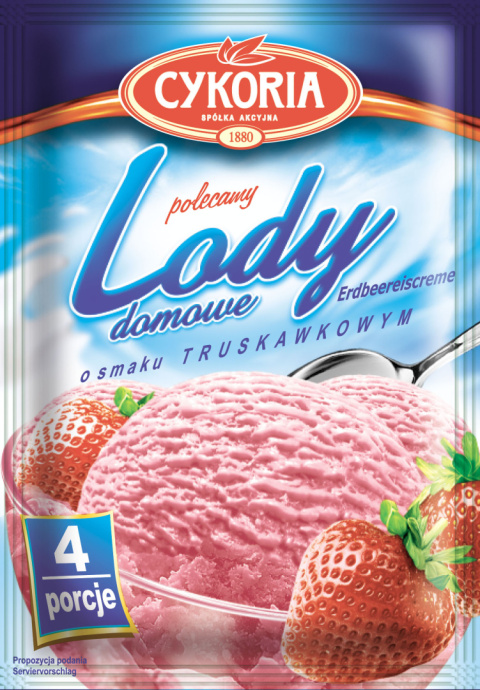CYKORIA Lody domowe o smaku truskawkowym 60g