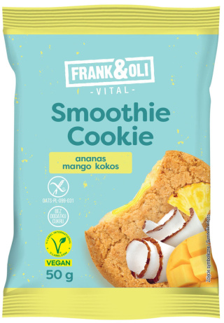 FRANK&OLI Ciasteczko z nadzieniem Smoothie cookie ananas mango kokos 50g