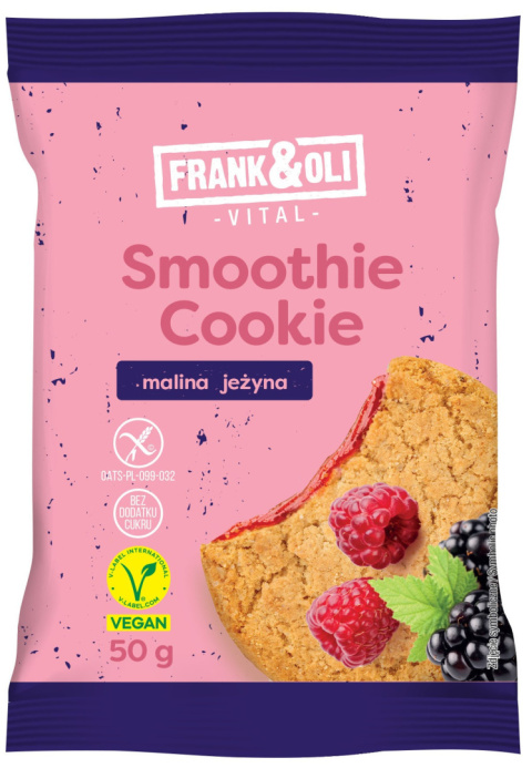 FRANK&OLI Ciasteczko z nadzieniem Smoothie cookie malina jeżyna 50g