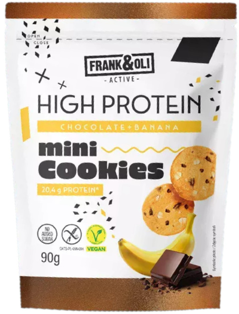 FRANK&OLI Mini ciastka proteinowe High Protein Banan Czekolada 90g
