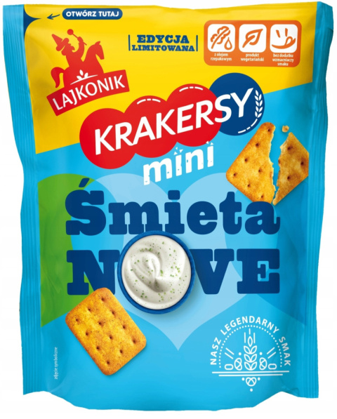 LAJKONIK Krakersy mini ŚmietaNove 100g LIMITOWANE