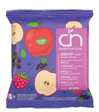 CRISPY NATURAL JABŁKO Suszone chipsy owoce leśne 18g