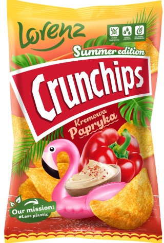 CRUNCHIPS Chipsy Kremowa Papryka 140g LORENZ