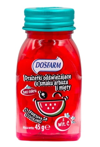 DOSFARM Drażetki odświeżające o smaku arbuza i mięty 45g
