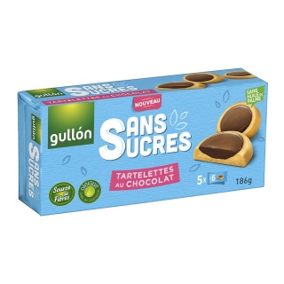 Gullon Ciasteczka oblane czekoladą bez dodatku cukru 186g