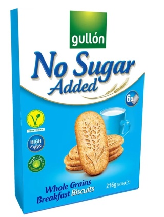 Gullon Ciasteczka ze zbóż pełnoziarnistych bez dodatku cukru 216g