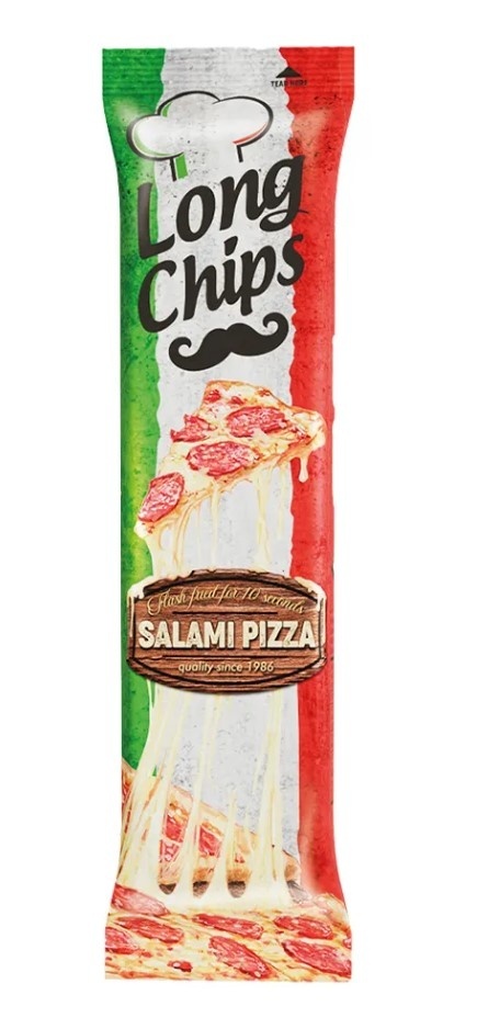 LONG CHIPS Chipsy ziemniaczane o smaku pizzy salami 75g