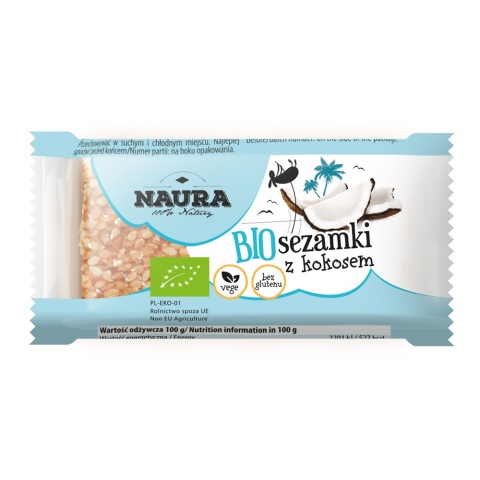NAURA Sezamki z kokosem BIO 27g