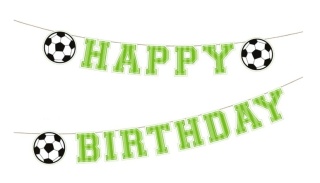 PartyPal Baner urodzinowy piłka nożna Happy Birthday Football 250x16,4cm