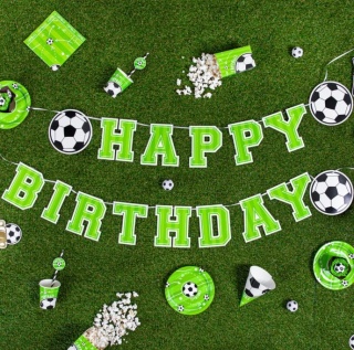PartyPal Baner urodzinowy piłka nożna Happy Birthday Football 250x16,4cm