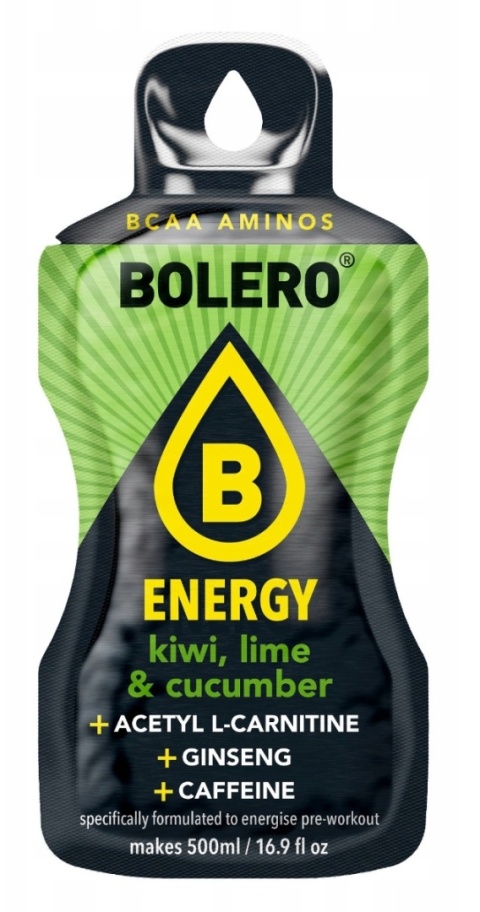Bolero Drink Energy Kiwi, Lime&Cucumber 14g na 500ml