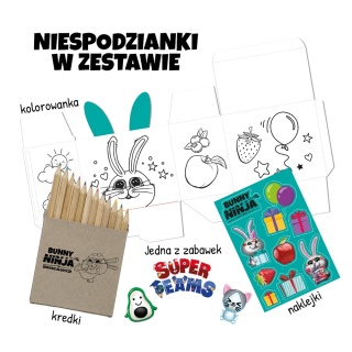 Bunny Ninja Gift Box Zestaw owocowych słodyczy 108g ZESTAW