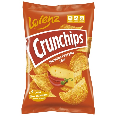 CRUNCHIPS Chipsy Pikantna papryka i ser 130g LORENZ