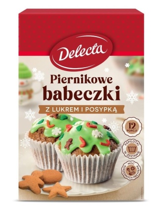 DELECTA Babeczki piernikowe z lukrem zielonym i posypką 360g