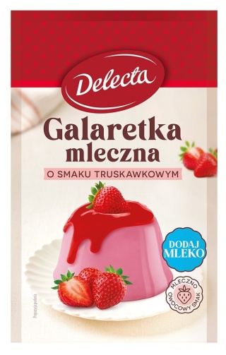 Delecta Galaretka mleczna smak truskawki 60g