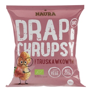 NAURA Chrupki o smaku truskawkowym bezglutenowe BIO 50g