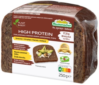 PROTEINOWY CHLEB BIAŁKOWY Z ORZECHAMI WŁOSKIMI 5% 250g