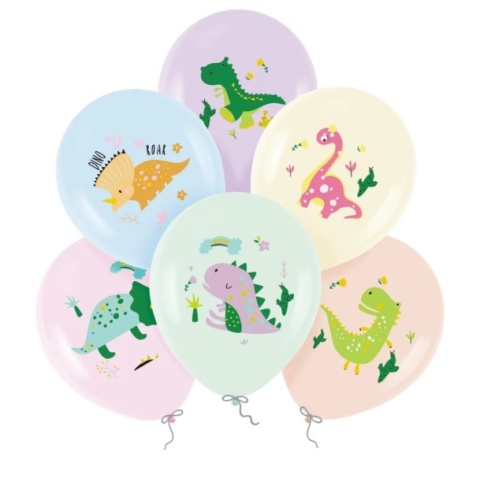 PartyPal Balony Dinozaury 12cali 6szt.