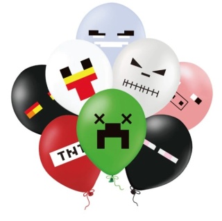 PartyPal Balony 12cali mix color gamingowe 8szt