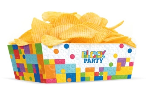 PartyPal Pudełko na chipsy Klocki 6x15cm 3szt.