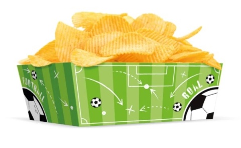 PartyPal Pudełko na chipsy Piłka nożna 6x15cm 3szt.