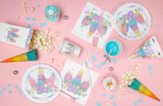 PartyPal Pudełko na popcorn Jednorożec 6szt.