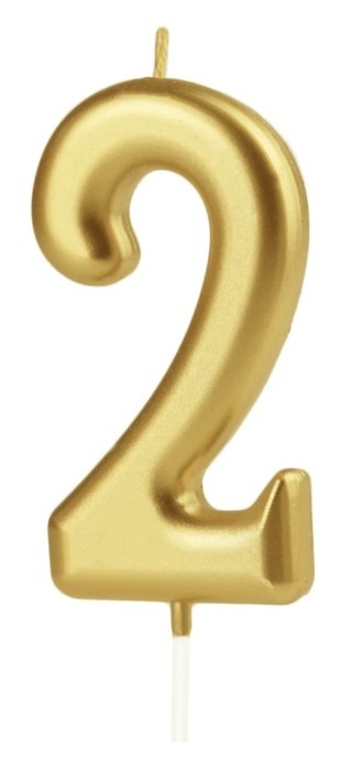 PartyPal Świeczka cyfra złota 2