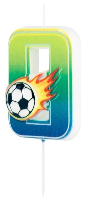 PartyPal Świeczka na tort piłka nożna Football cyfra 0
