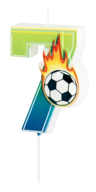 PartyPal Świeczka na tort piłka nożna Football cyfra 7