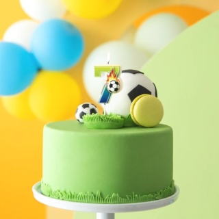 PartyPal Świeczka na tort piłka nożna Football cyfra 7