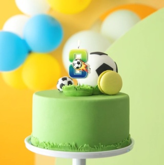 PartyPal Świeczka na tort piłka nożna Football cyfra 8