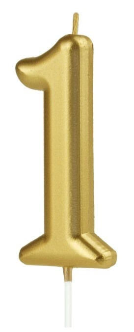 PartyPal Świeczka cyfra złota 1