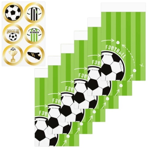 PartyPal Torebki na cukierki Piłka nożna Football 6szt.