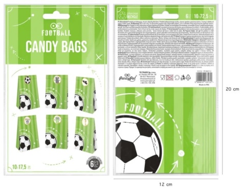 PartyPal Torebki na cukierki Piłka nożna Football 6szt.
