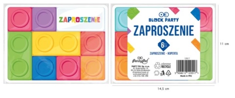 PatryPal Zaproszenie na imprezę Klocki 6szt.