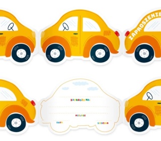 PatryPal Zaproszenie na imprezę Auta 6szt. mix