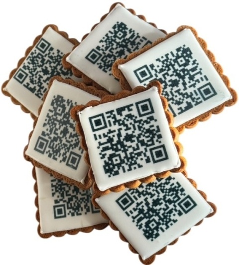 Pierniki z Twoim logo 10szt. Dowolny nadruk. 6cm x 6cm idealny na QR kod