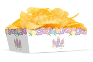 PartyPal Pudełko na chipsy Jednorożec 15x6cm 3szt.