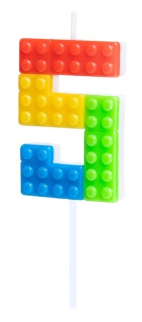 PartyPal Świeczka na tort Klocki cyfra 5 PartyPal