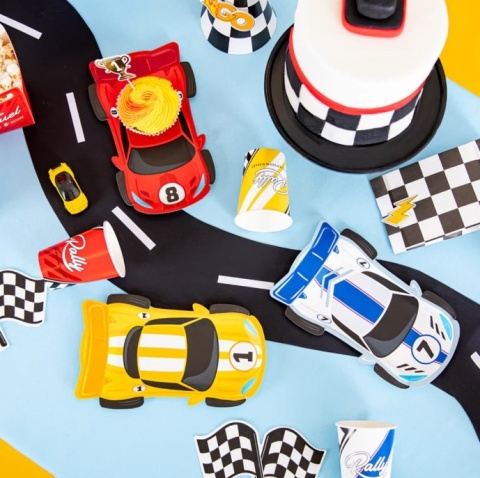 PartyPal Talerzyki papierowe Wyścigówki 6 szt. zestaw