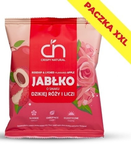 CRISPY NATURAL Jabłko o smaku dzikiej róży i liczi 50g