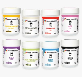 FOOD COLOURS zestaw barwników Gel 8 x35g