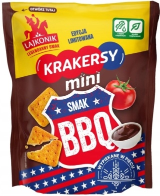 LAJKONIK Krakersy mini smak barbecue BBQ 100g