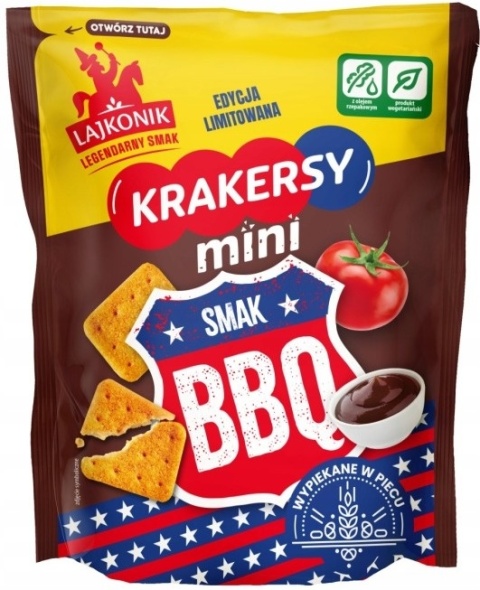 LAJKONIK Krakersy mini smak barbecue BBQ 100g